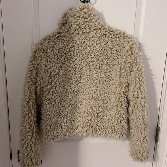 Anthropologie cream teddy cropped coat - Picture 6 of 6